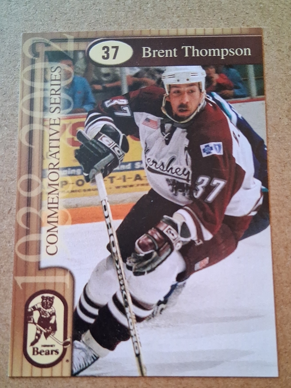Brent Thompson Hershey Bears Hockey Card - Maroon & White